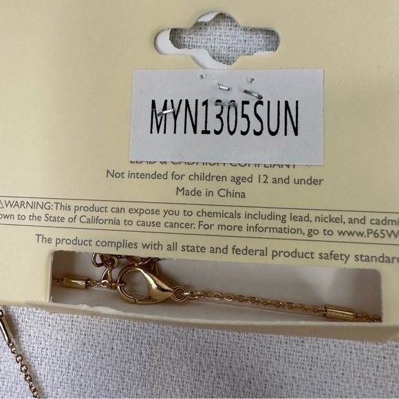 Pendant Hope Necklace Gold Tone Pink Stone - Picture 7 of 8